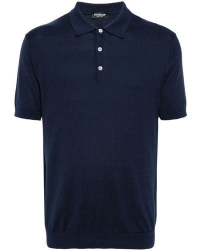 Dondup Silk-blend Polo Shirt - Blue