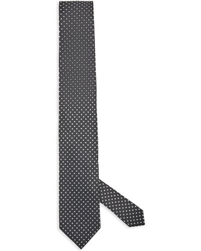Tom Ford Cravate en soie à pois brodés - Blanc