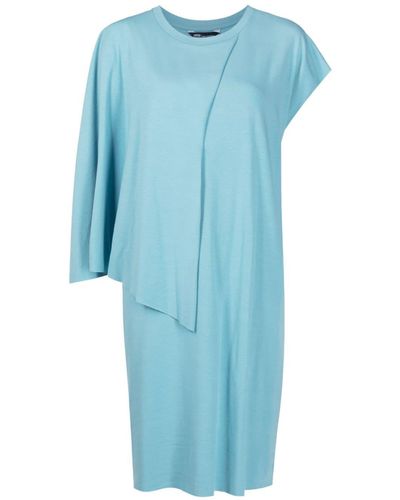 UMA | Raquel Davidowicz Asymmetric Layered-detail Dress - Blue