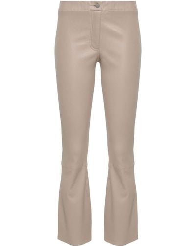 Arma Lively Leather Flared Pants - Natural