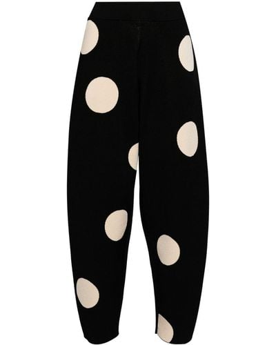 Stella McCartney Polka-dot Fine-knit Trousers - Black