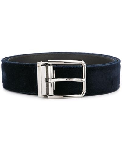 Dolce & Gabbana Buckled Velvet Belt - Blue