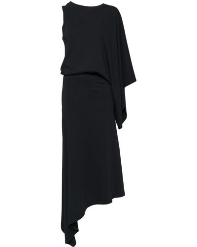 A.W.A.K.E. MODE Draped One-sleeve Dress - Black