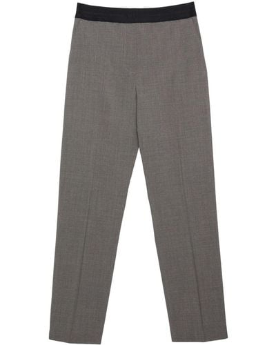 MSGM Straight-leg Virgin-wool-blend Trousers - Grey