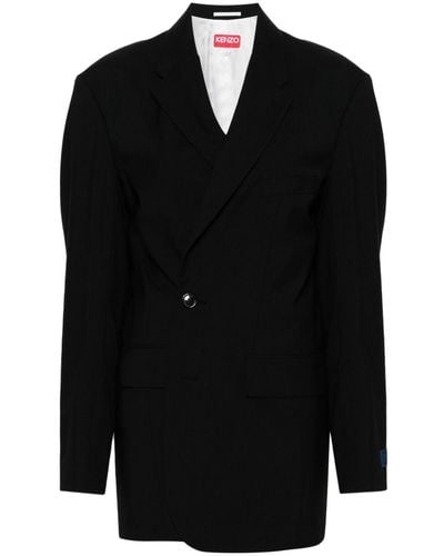 KENZO Double-breasted Tailored Blazer - Black