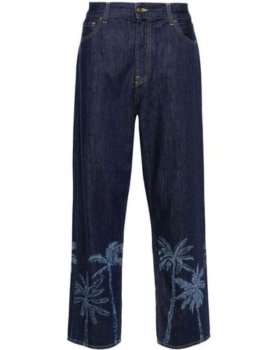 Alanui Straight Jeans Met Grafische Print - Blauw