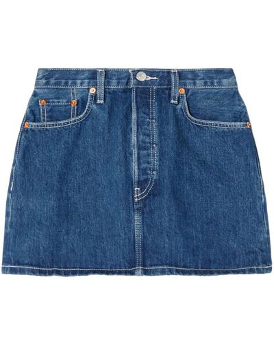RE/DONE 90s High-waist Denim Miniskirt - Blue