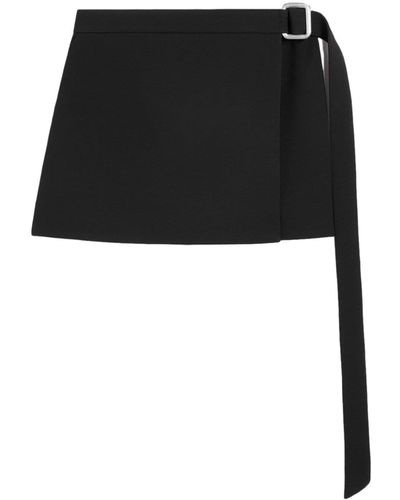 Ami Paris Wrap Virgin Wool Miniskirt - Black