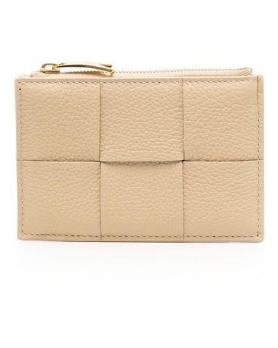 Bottega Veneta Intrecciato Zipped Card Case - Natural