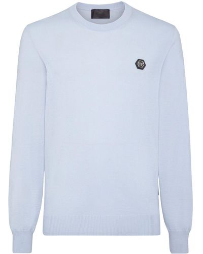 Philipp Plein ロゴパッチ セーター - ブルー