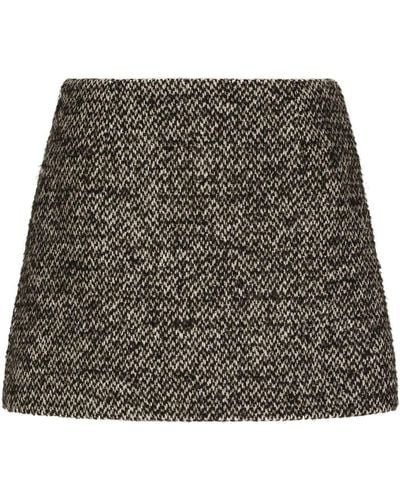Dolce & Gabbana Speckled Tweed Miniskirt - Gray