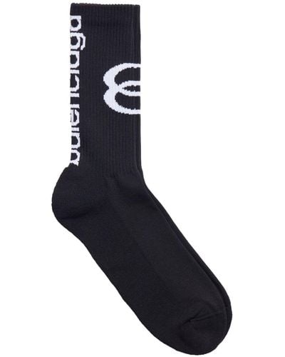 Balenciaga Unity Sports Icon Ribbed-knit Socks - Black