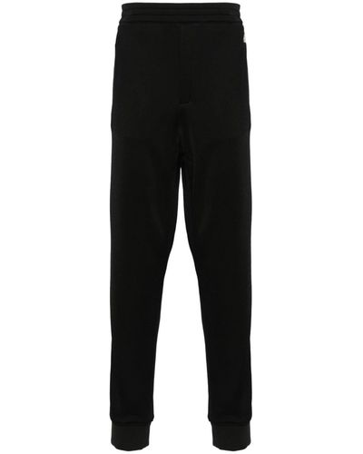 Alexander McQueen Embroidered-logo Contrast-panel Track Trousers - Black