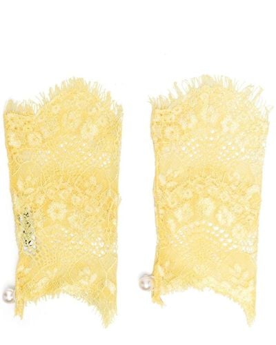Parlor Fingerless Lace Gloves - Yellow