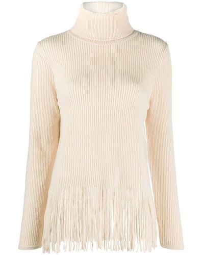 Zimmermann Fringe-detail Knitted Top - Natural