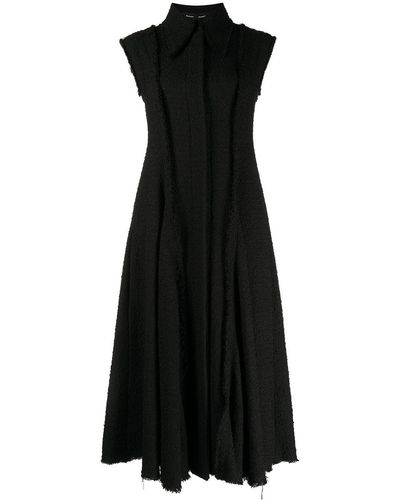 Proenza Schouler ノースリーブ ツイードドレス - ブラック