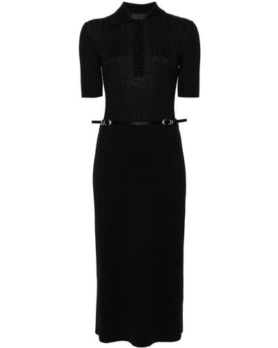 Givenchy Belted Wool Midi Dress - Black