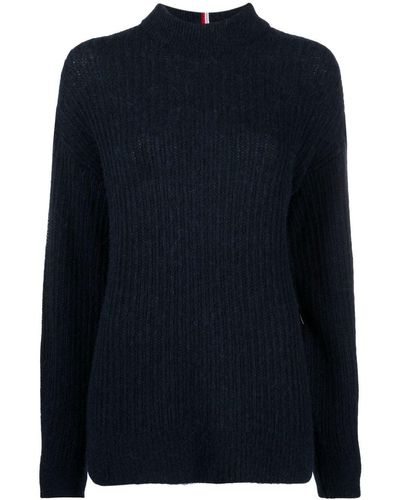 Tommy Hilfiger Logo-plaque Knitted Sweater - Blue