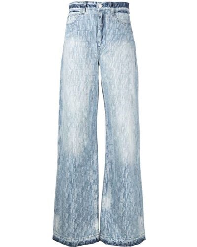 Amiri Jeans a gamba ampia con logo jacquard - Blu
