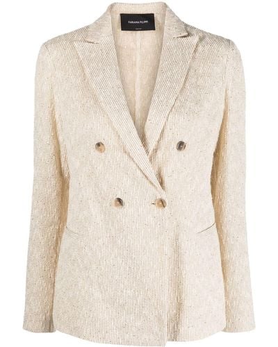 Fabiana Filippi Blazer Met Dubbele Rij Knopen - Naturel