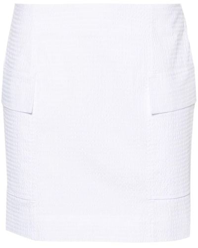 Claudie Pierlot Seersucker Cotton Miniskirt - White