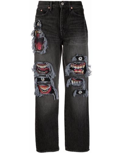 Doublet Jeans Met Print - Zwart