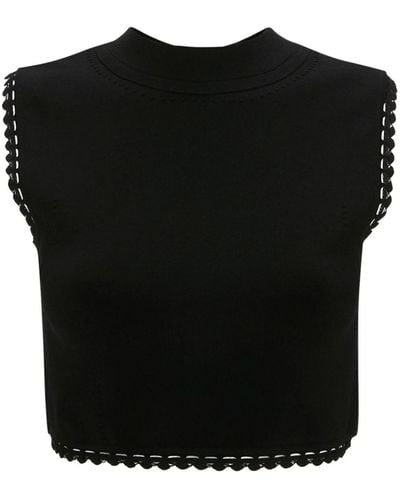 Victoria Beckham Vb Body Tanktop Met Gewelfde Afwerking - Zwart