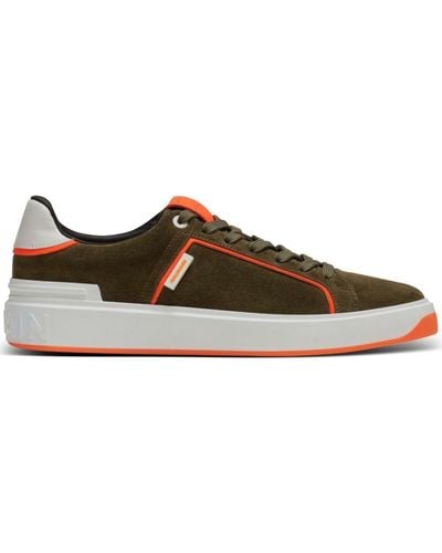 Balmain B-Court trainers in leather and suede - Braun