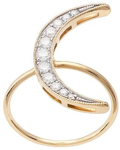 Andrea Fohrman 18kt Geelgouden Ring Met Diamant - Metallic