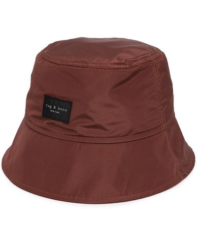 Rag & Bone Cappello bucket Addison con applicazione - Marrone