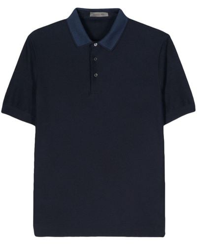 Corneliani コントラストカラー ポロシャツ - ブルー