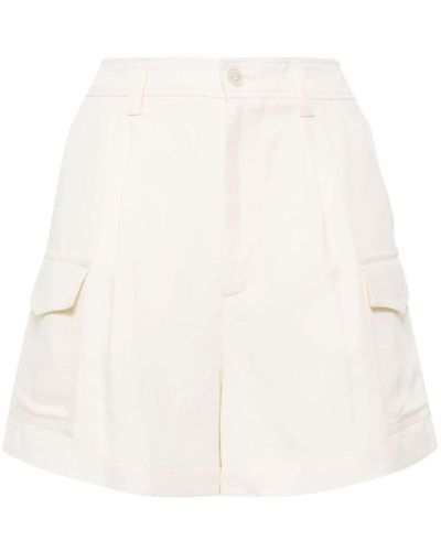 Woolrich Shorts mit Bundfalten - Weiß