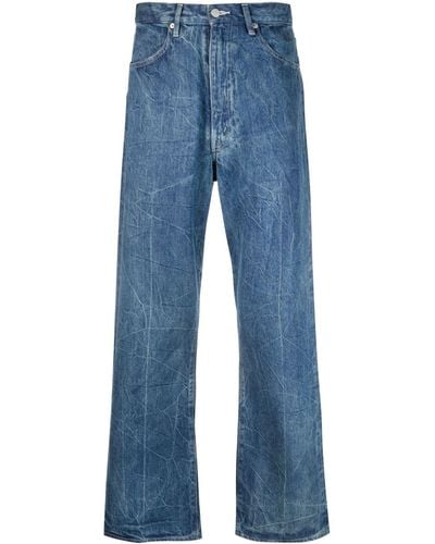 AURALEE Ausgestellte Jeans mit Knitteroptik - Blau