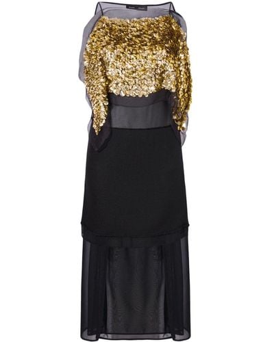 Proenza Schouler Midi-jurk Verfraaid Met Pailletten - Zwart