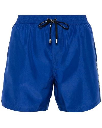 Balmain Logo-tape Swim Shorts - Blue