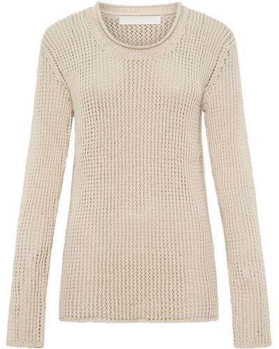 Dion Lee Open-knit Cotton Sweater - Natural