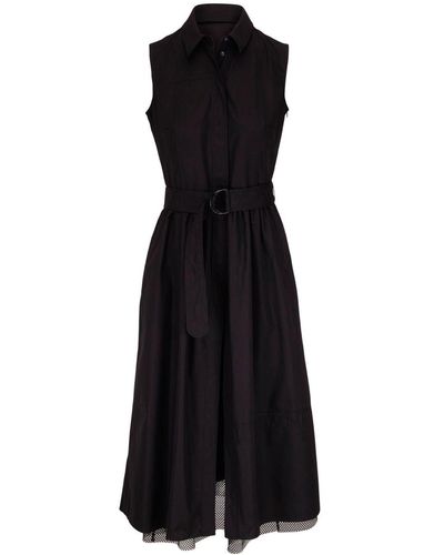 Akris Punto Belted-waist Cotton Dress - Black