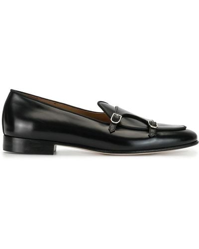 Edhen Milano Monk-Schuhe mit doppeltem Riemen - Schwarz