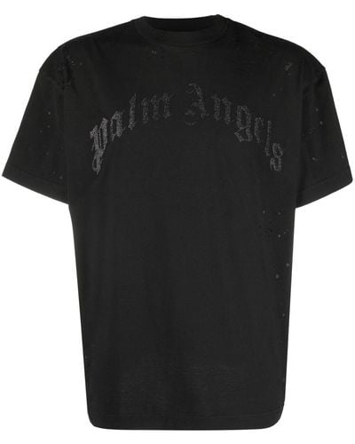 Palm Angels Camiseta con logo estampado - Negro
