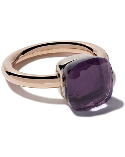Pomellato 18kt Rose And White Gold Nudo Amethyst Ring - Purple