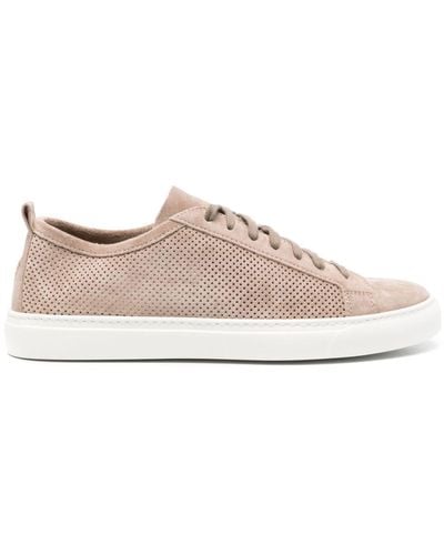 Henderson Perforated Suede Trainers - Pink
