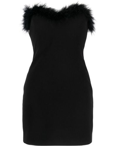Amen Feather-detail Strapless Minidress - Black