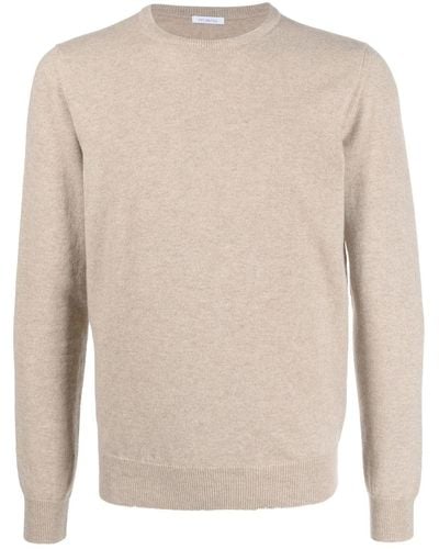 Malo Round Neck Sweater In Wool - Natural