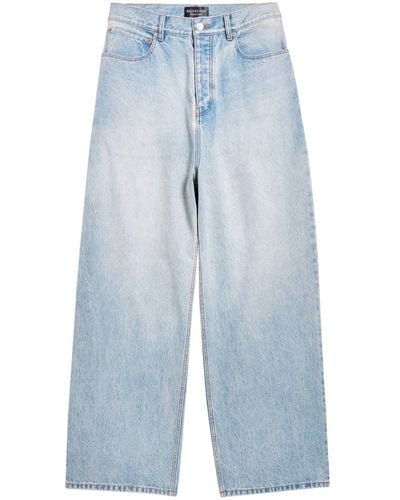 Balenciaga Jeans Met Logopatch - Blauw