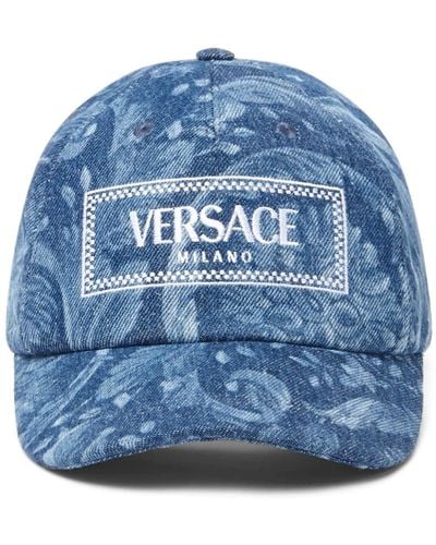 Versace Casquette en jacquard à logo - Bleu