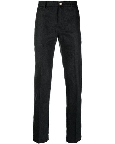 Jacob Cohen Mélange-effect Tailored Cotton Trousers - Black