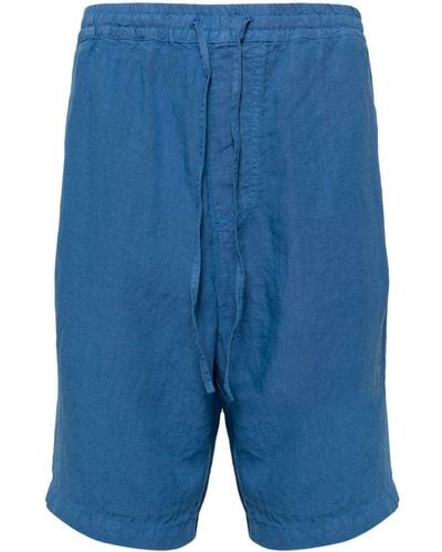 120% Lino Linen Bermuda Shorts - Blue