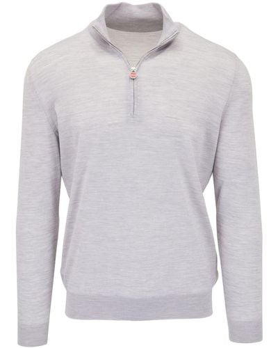 Kiton Half-zip Wool Sweatshirt - Grey