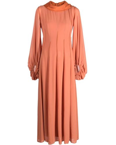 Baruni Johra Maxi-jurk Met Pofmouwen - Oranje