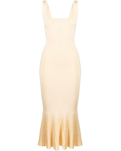 Galvan London Square-neck Sleeveless Dress - Natural